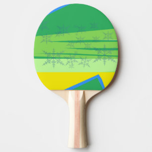 Raquette De Ping Pong Flocons bleus sur la montagne du lever du soleil