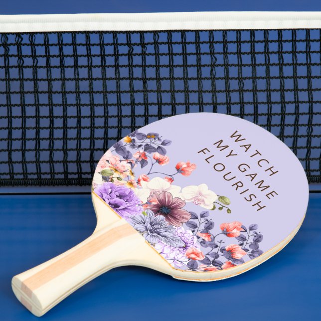 Raquette De Ping Pong Floral & Eucalyptus Watercolor Garden (Insitu)