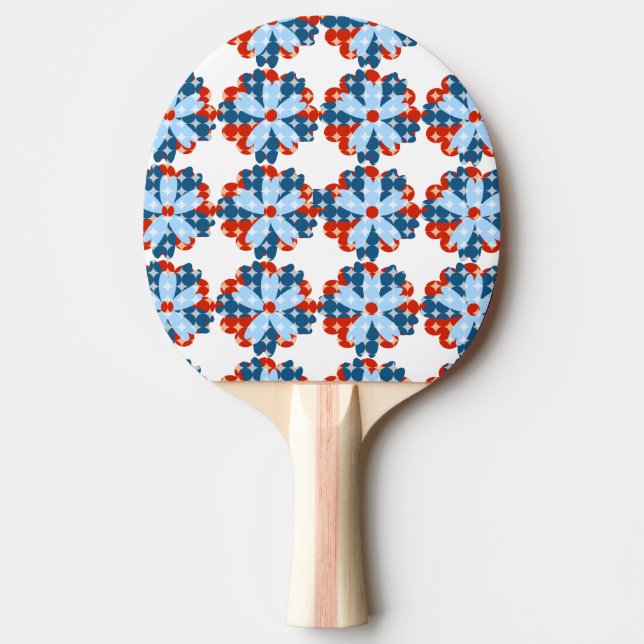 Raquette De Ping Pong Floral Patriotique Fun Flower (Devant)