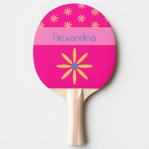 Raquette De Ping Pong Floral personnalisé rose chaud
