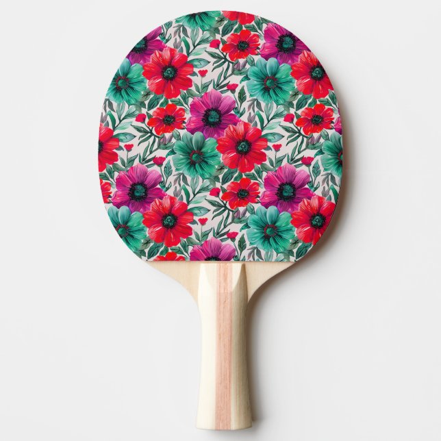 Raquette De Ping Pong Floral rustique mode rétro motif (Devant)