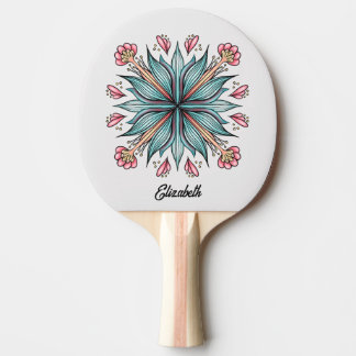 Raquette De Ping Pong Flore printanière : géométrique