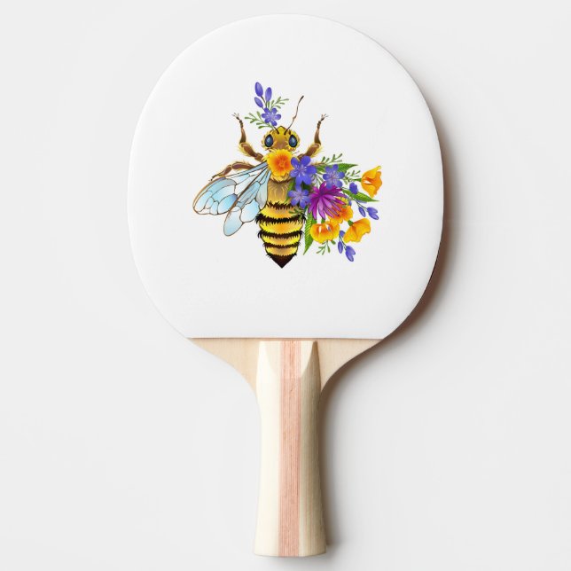 Raquette De Ping Pong Flower bee with wild plants (Devant)
