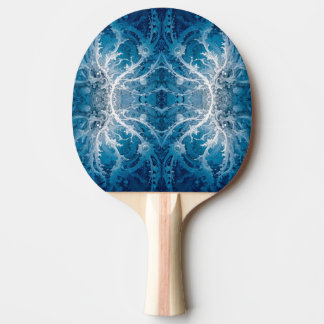 Raquette De Ping Pong Flux cosmique sacré - Symétrie argent bleu