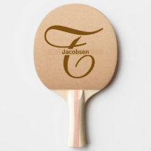 Fond en cuir marron pour tennis de table avec nom