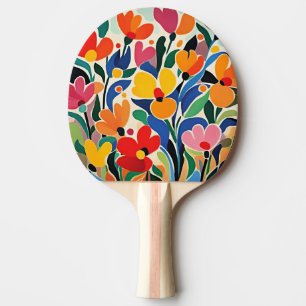 Raquette De Ping Pong Fond floral abstrait, vibrant,