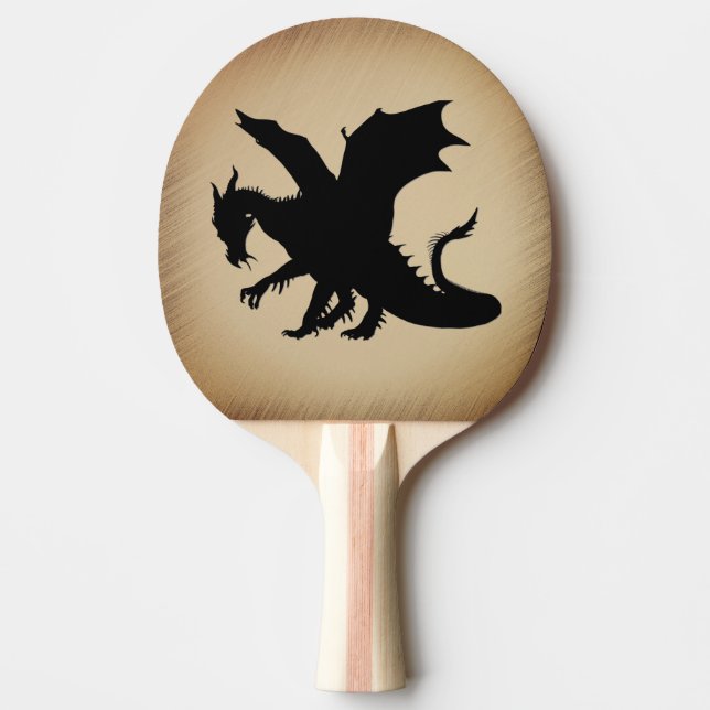 Raquette De Ping Pong Fond rustique Dragon Noir (Devant)