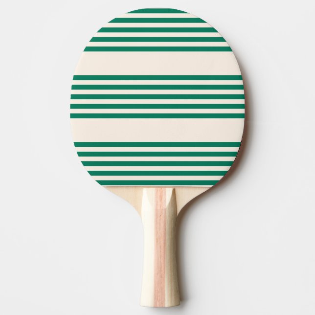 Raquette De Ping Pong Forêt vert et beige cinq bandes motif (Devant)