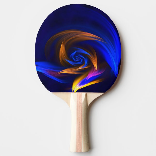 Raquette De Ping Pong Forme de tourbillon Abstrait Bleu orange (Devant)