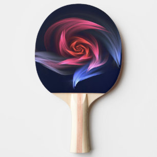 Raquette De Ping Pong Forme De Vortex Abstrait Rouge Et Bleu