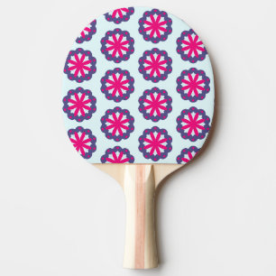 Raquette De Ping Pong Formes florales violettes et roses