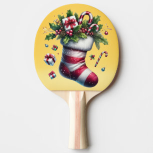 Raquette De Ping Pong Foulée de Noël avec cadeaux et Sucres de canne