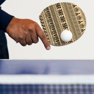 Raquette De Ping Pong Fret grec, Motif méditerranéen, Brown