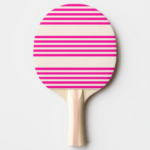 Raquette De Ping Pong Fuchsia et beige cinq rayures motif