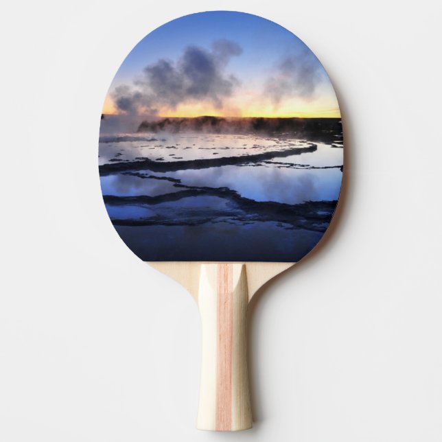 Raquette De Ping Pong Fumée de geyser au coucher du soleil (Devant)