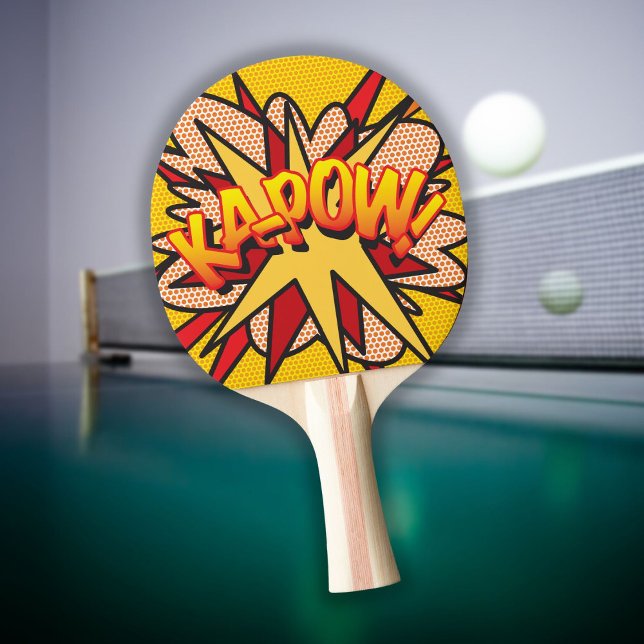 Raquette De Ping Pong Fun Modern Retro Comédie Livre KAPOW Pop Art (Fun Modern Retro Comic Book KAPOW Pop Art Ping Pong Paddle)
