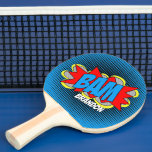Raquette De Ping Pong Fun Vintage livre de bandes dessinées Pop Art Styl<br><div class="desc">Classique et amusant coloré vintage bande dessinée livre pop art style motif inspiré. Avec place pour customiser ou personnaliser avec le nom,  monogramme,  initiales ou (limité) texte de votre choix.</div>