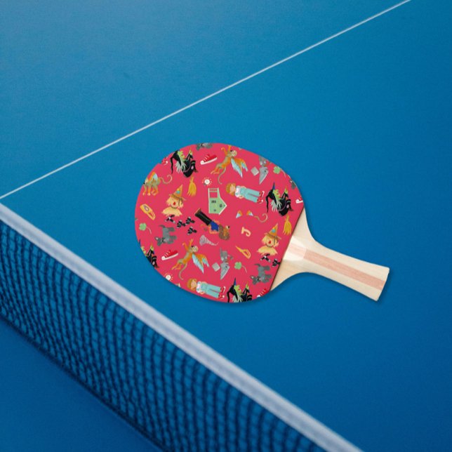 Raquette De Ping Pong Fun Wizard of Oz on red children's design (Funny children's characters ping pong paddle)