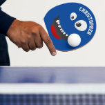 Raquette De Ping Pong Funny Blue Effrayant Visage Nouveauté Nom personna<br><div class="desc">Fun bleu monstre effrayant visage nouvelle personnalisation ping-pong batte de Ricaso</div>