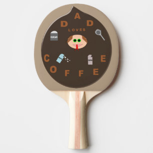 Raquette De Ping Pong Funny Papa Monster Aime Le Café Ping Pong Paddle