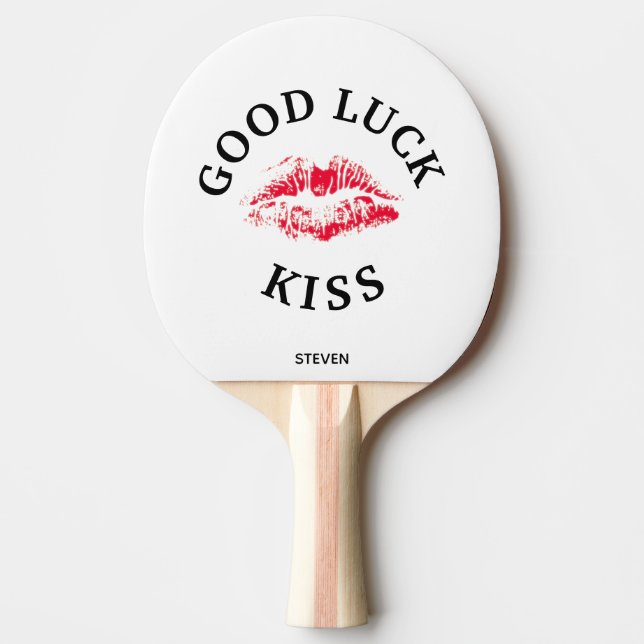 Raquette De Ping Pong Funny Red Kiss Goodluck Valentines Personnalisé (Devant)
