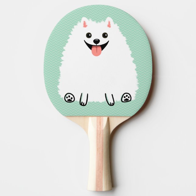 Raquette De Ping Pong Funny White Pomeranian (Dos)