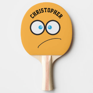 Raquette De Ping Pong Funny Yellow Face Nouveauté Nom personnalisé