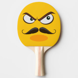 Raquette De Ping Pong Furieux Emoji Jaune