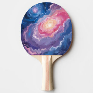 Raquette De Ping Pong Galaxie ci-dessus   Ciel Étoiles Pastel Aquarelle
