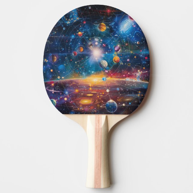 Raquette de ping pong galaxie cosmique (Devant)