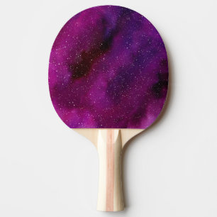 Raquette De Ping Pong Galaxies à l'aquarelle violet rose
