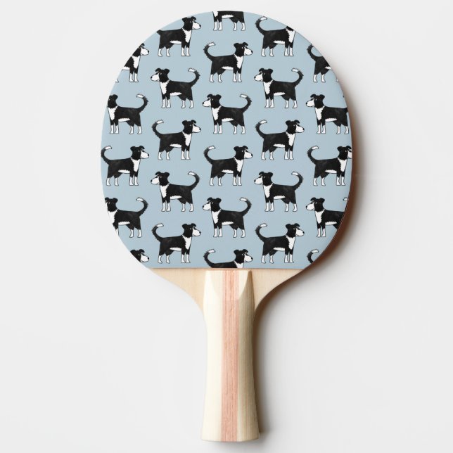 Raquette De Ping Pong Gallois frontière Collie Sheepdog Motif (Dos)