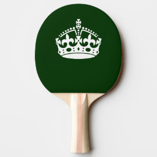 Raquette De Ping Pong GARDEZ CALME CROWN sur la Personnaliser verte