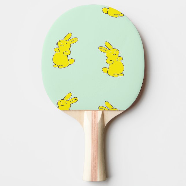 Raquette De Ping Pong Garnons heureux jaune sur turquoise (Devant)
