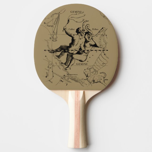 Raquette De Ping Pong Gemini Constellation Hevelius 1690 Engraving (Devant)