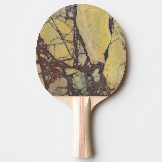 Raquette De Ping Pong Gemstone Marbré Rouge Jaune Nature Motif Gem (Devant)