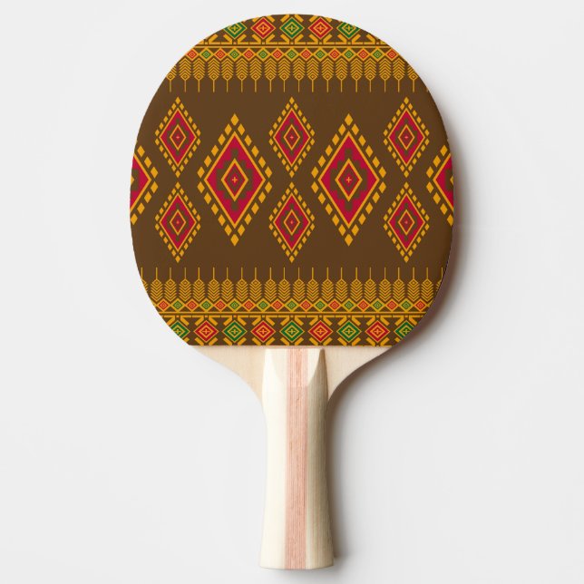 Raquette De Ping Pong Géométrique ethnique, conception traditionnelle, r (Devant)