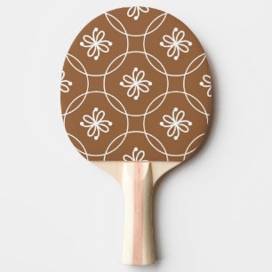Raquette De Ping Pong Géométrique florale : motif d'art vintage.