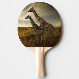 Raquette De Ping Pong Girafes et le paysage