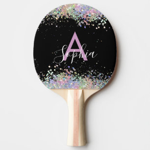 Raquette De Ping Pong Glam Holographic Parties scintillant Monogramme Sc