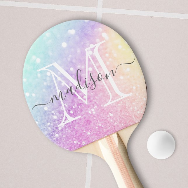 Raquette De Ping Pong Glam Iridescente Parties scintillant colorée perso (Créateur téléchargé)