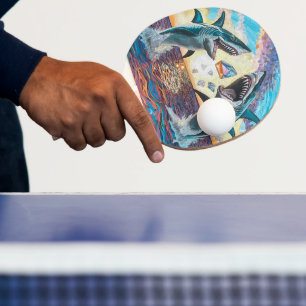 Raquette De Ping Pong Glamour Chomp-Shark Dressage pour les gemmes brill