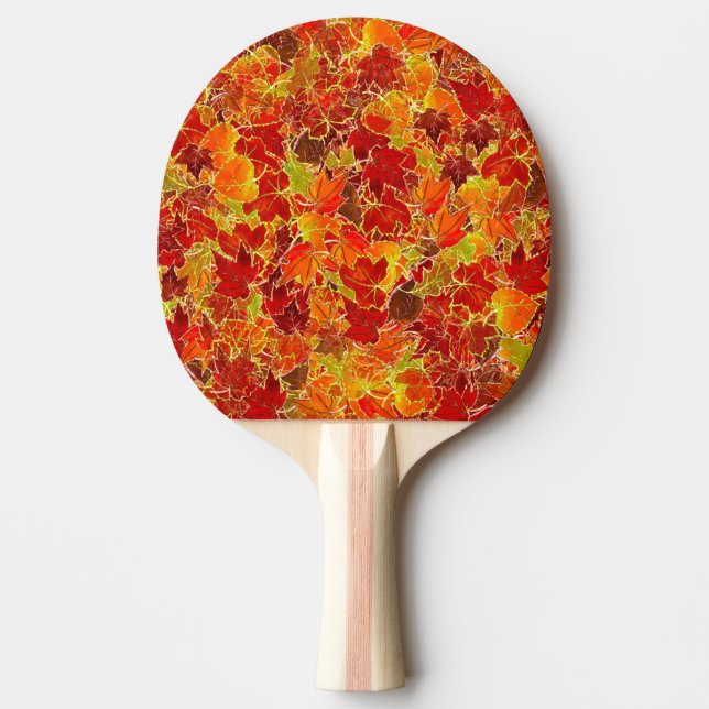 Raquette De Ping Pong Glittery Fall Maple Feuilles (Devant)