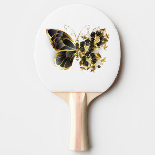 Raquette De Ping Pong Gold flower Butterfly with Black Orchid