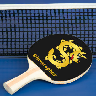 Raquette De Ping Pong Golden Dragon Design