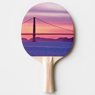 Raquette De Ping Pong Golden gate bridge au coucher du soleil