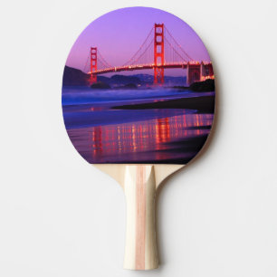 Raquette De Ping Pong Golden gate bridge sur la plage de Baker au