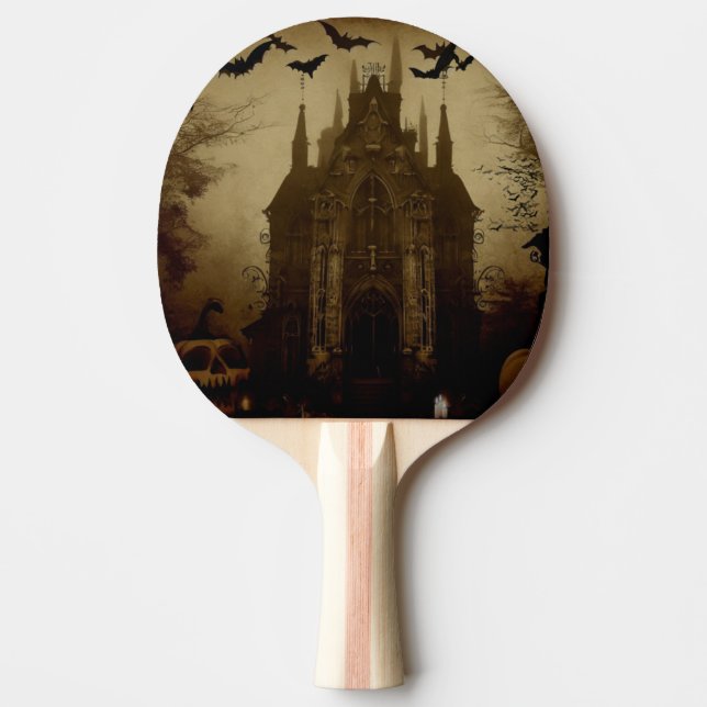 Raquette De Ping Pong Gothique/Halloween/automne/citrouille (Devant)