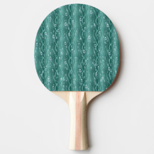 Raquette De Ping Pong Gouttes de pluie sur du métal vert
