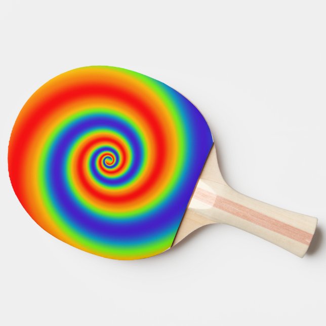 Raquette De Ping Pong Gradient du Colorful Spiral Effect (Dos Côté)